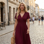 Hazel Abito Estivo Donna – Vestito Floreale con Scollo a V, Maniche Corte e Tasche