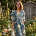 Marina Vestido de Mujer de Verano – Vestido Azul Fluido, Ligero, Elegante Casual Diario