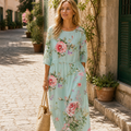 Sunset Vestido Mujer Floral – Vestido Veraniego de Algodón Ligero, Ajuste Cómodo Chic
