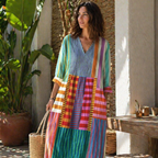 Darlene Robe Maxi Femme – Robe Longue Élégante avec Décolleté en V & Imprimé Moderne
