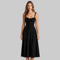 Penny Abito Donna Midi Elegante – Vestito Corsetto con Gonna Fluida e Vita Definita