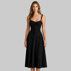 Penny Abito Donna Midi Elegante – Vestito Corsetto con Gonna Fluida e Vita Definita