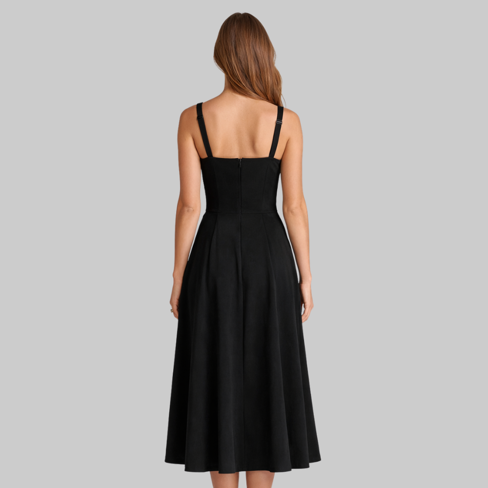 Penny Abito Donna Midi Elegante – Vestito Corsetto con Gonna Fluida e Vita Definita