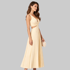 Blue Women's Elegant Maxi Dress – Flowing Summer Dress with Flattering Waist
