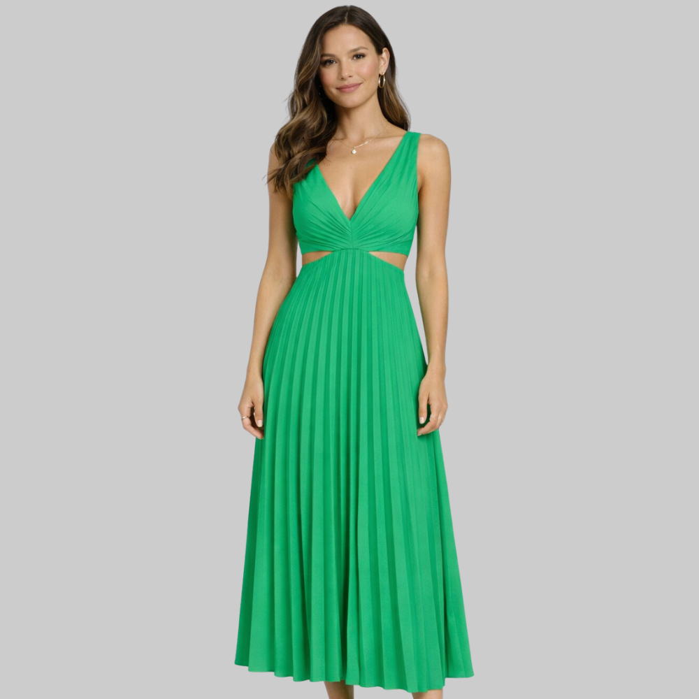 Blue Abito Donna Maxi Elegante – Vestito Fluido Estivo con Vita Valorizzante