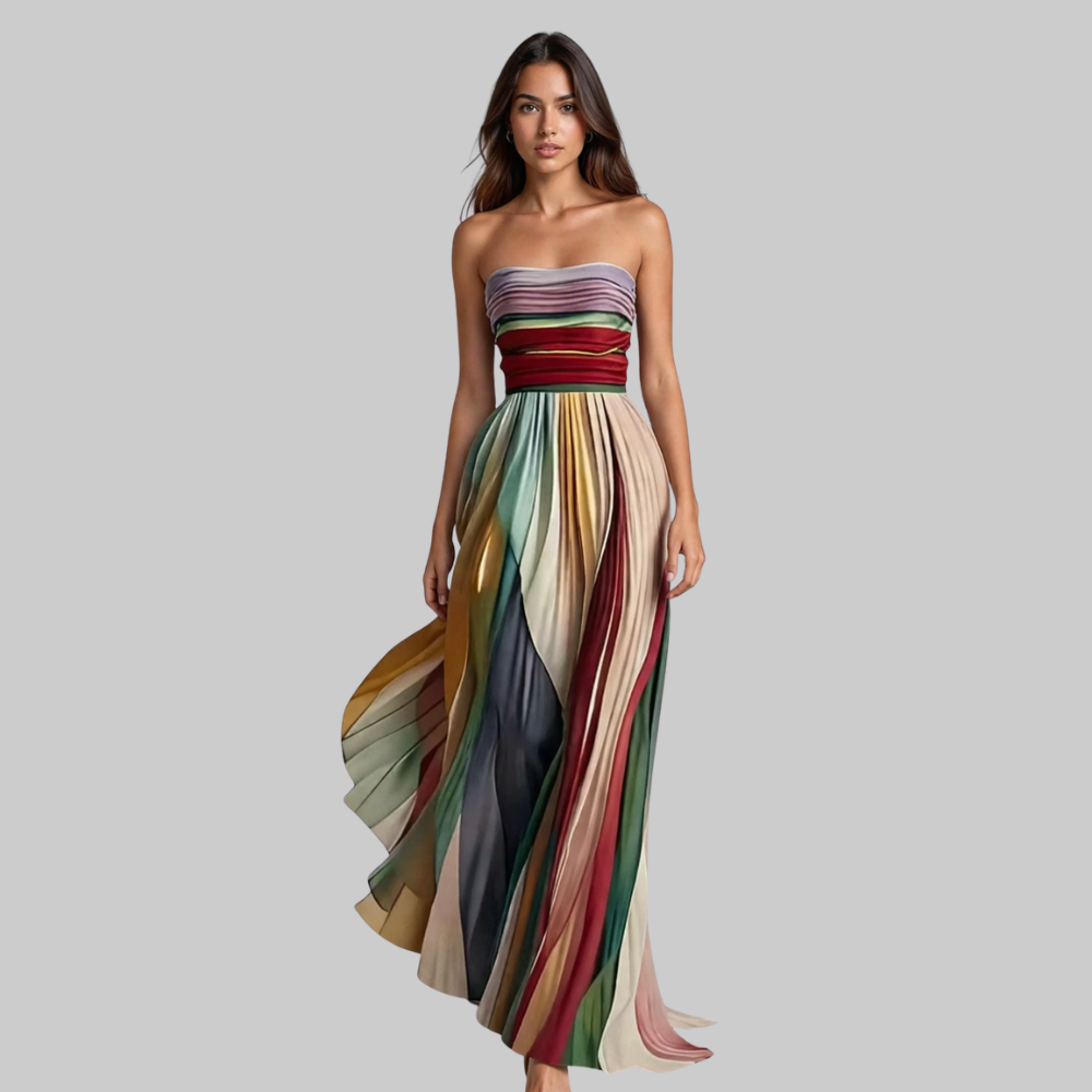 Alice Robe Femme Longue d'Été – Robe Sans Manches avec Jupe Fluide Élégante