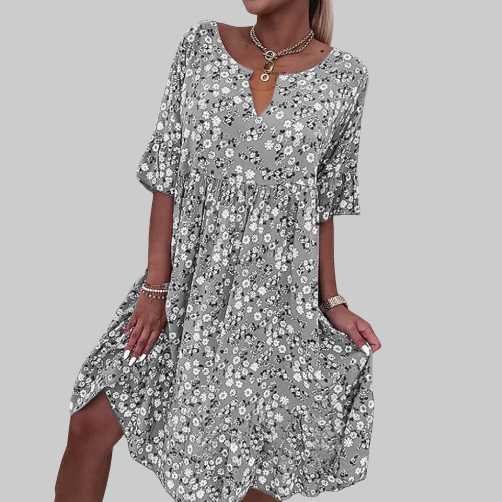 Daisy Women's Floral Dress – Knee-Length Summer Dress, Light, Comfortable Fit