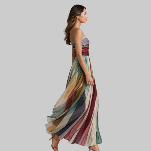 Alice Abito Donna Lungo Estivo – Vestito Senza Maniche con Gonna Fluida Elegante