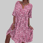 Daisy Abito Donna Floreale – Vestito Estivo al Ginocchio, Leggero, Vestibilità Comoda