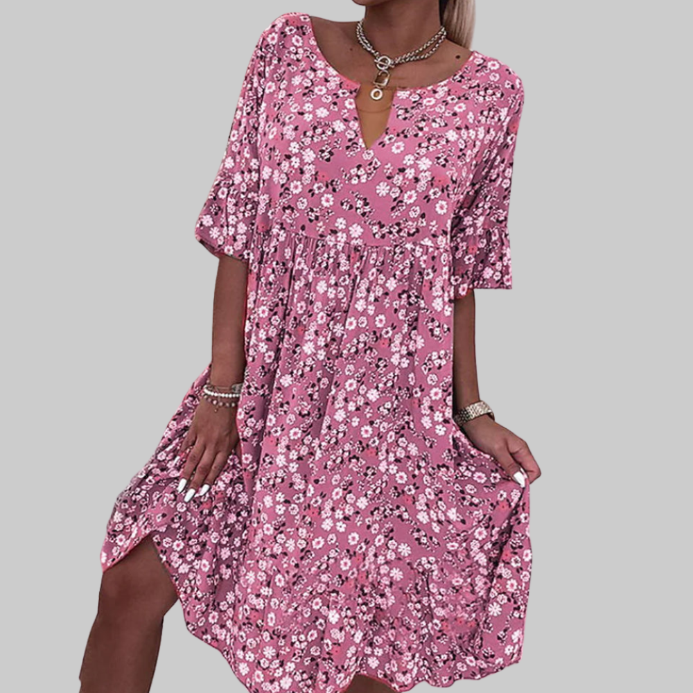 Daisy Women's Floral Dress – Knee-Length Summer Dress, Light, Comfortable Fit