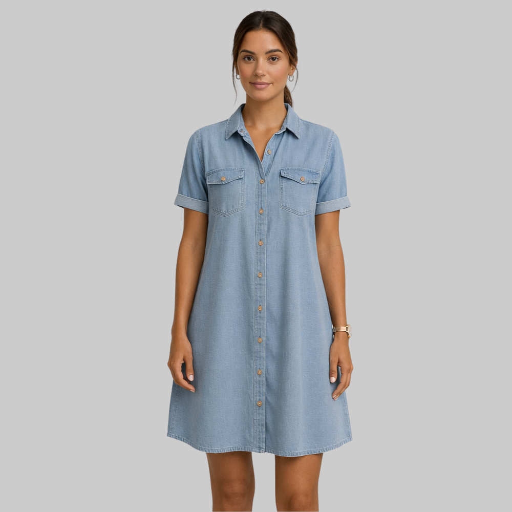 Emily Vestito Denim Donna – Taglio Flattering, Morbido & Stile Casual Elegante