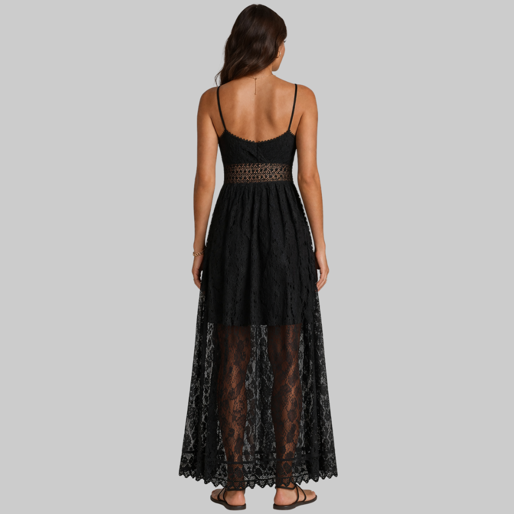 Billie Women's Elegant Summer Dress – Lace Dress with Thin Straps and Flattering Fit