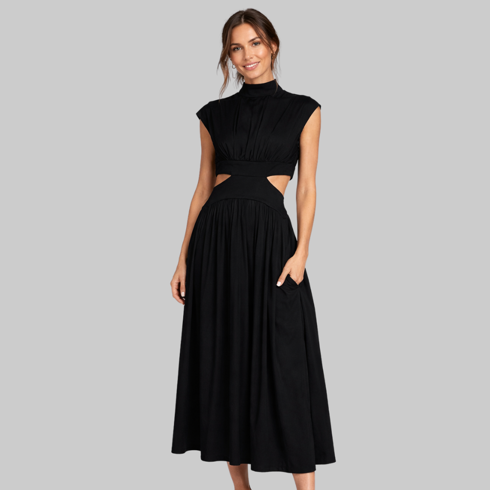 Pearl Abito Donna Lungo Elegante – Vestito Fluido da Sera con Taglio Raffinato