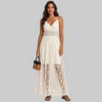Billie Women's Elegant Summer Dress – Lace Dress with Thin Straps and Flattering Fit