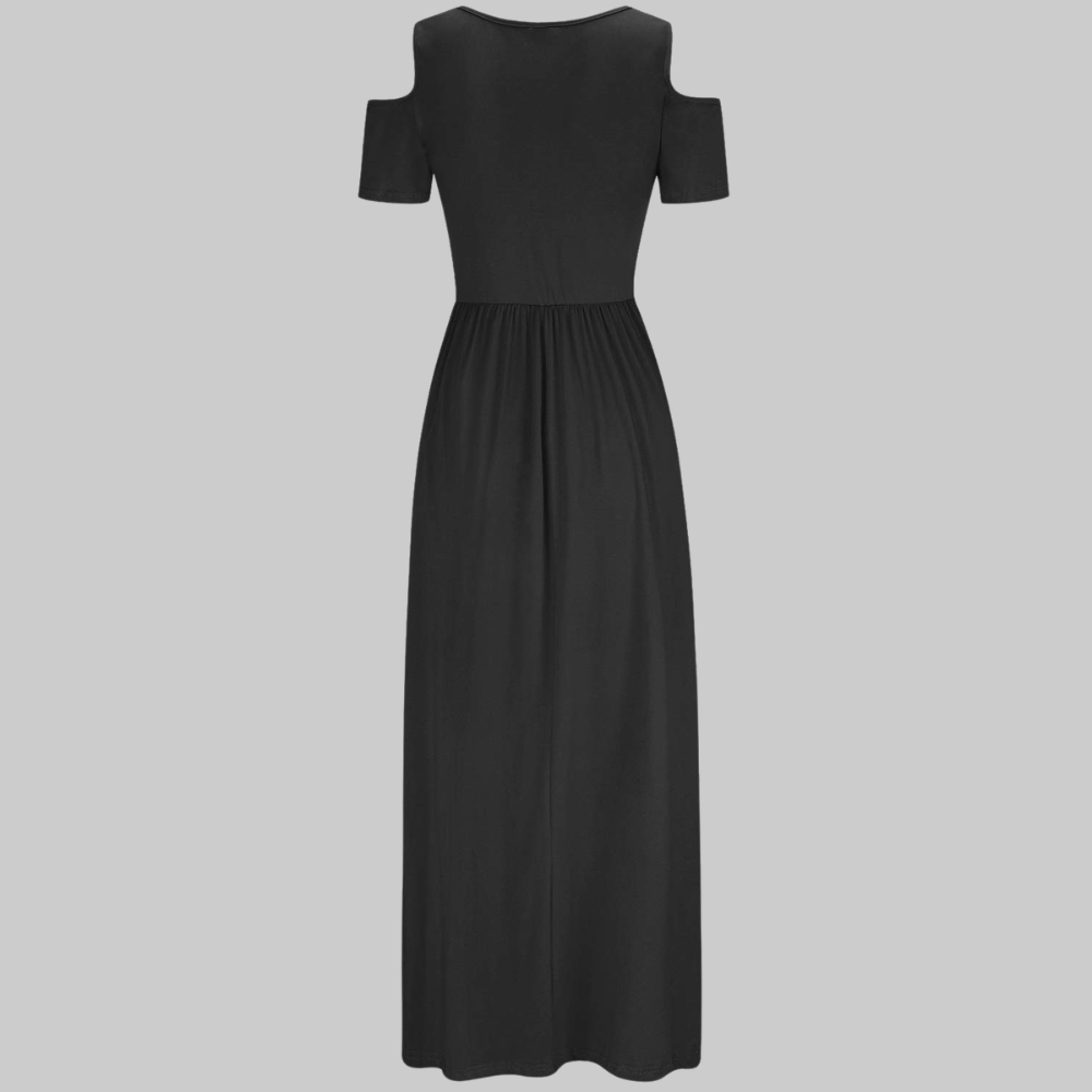 Natalie Abito Maxi Donna – Vestito Lungo Cold Shoulder con Tasche