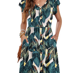 Amelia Abito Midi Donna – Vestito Estivo con Scollo a V, Volant e Tasche