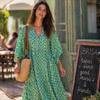 Bela Abito Donna Maxi Boho – Vestito Lungo Scollo V, Fluido, Estivo Casual Chic