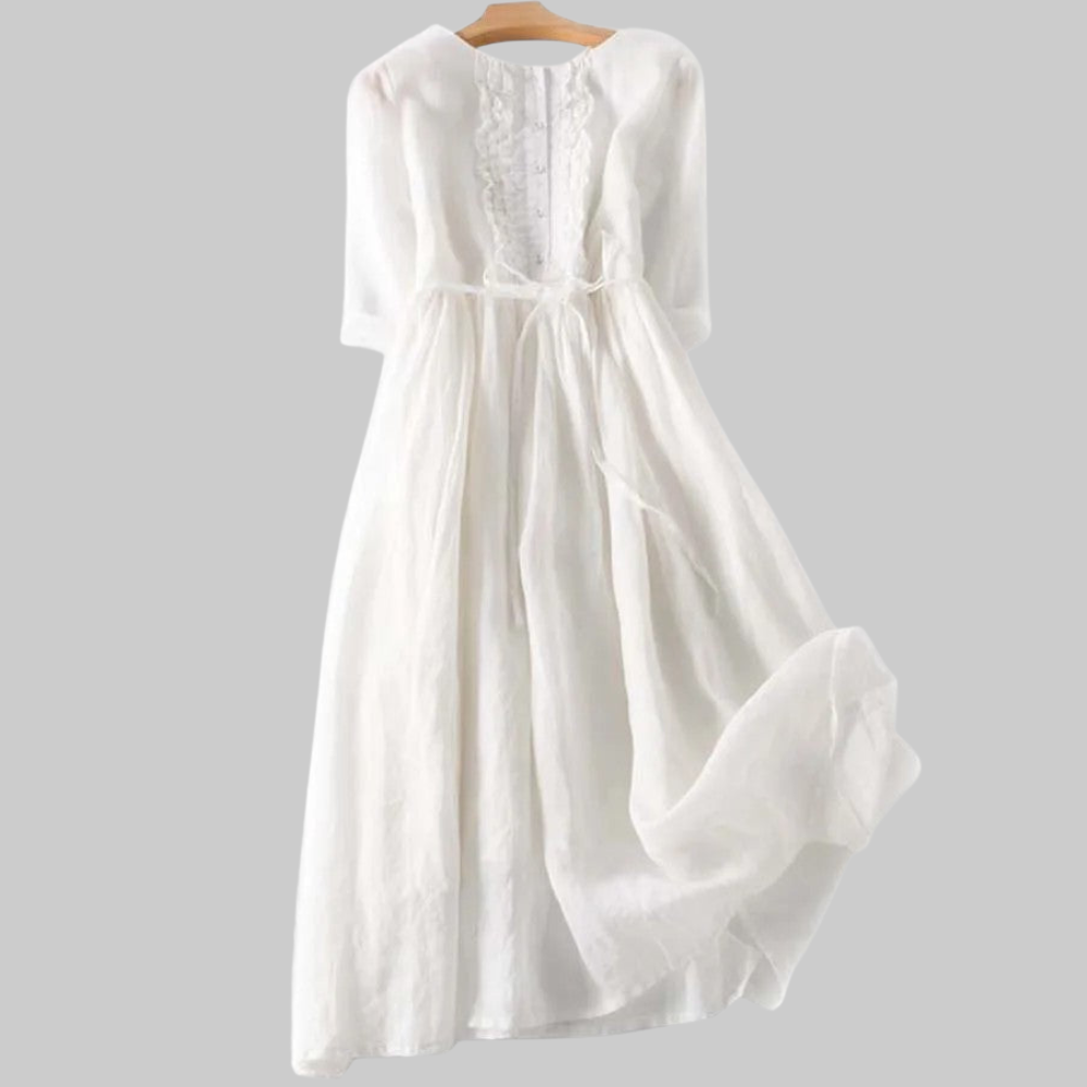 Sienna Robe Femme d'Été – Robe Vert Sauge Fluide, Légère, Élégante Décontractée