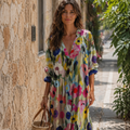 Lara Abito Donna Maxi Boho – Vestito Lungo Fluido, Leggero, Elegante Casual Estivo