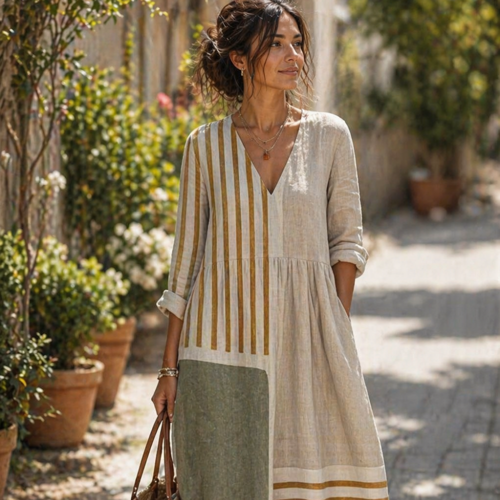 Elisa Vestido Mujer Verano – Vestido Tonos Naturales, Fluido, Ligero, Casual Elegante
