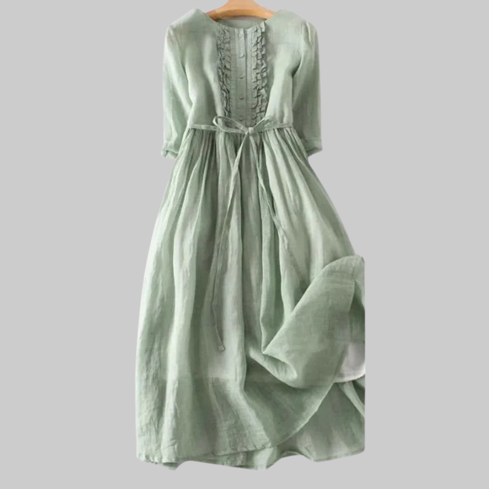 Sienna Vestido Mujer Verano – Vestido Verde Salvia Fluido, Ligero, Elegante Casual