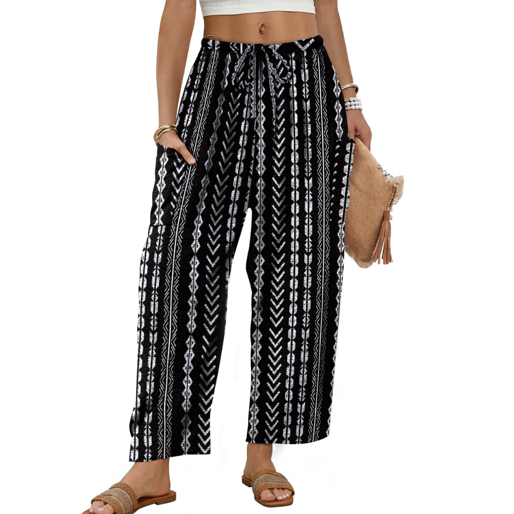 Freya Pantaloni Palazzo Donna – Modello Barrel Wide Leg con Coulisse e Tasche