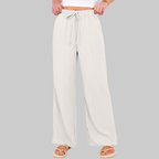 Evelyn Pantalon Palazzo Femme – Modèle Estival à Jambe Large avec Cordon de Serrage et Poches