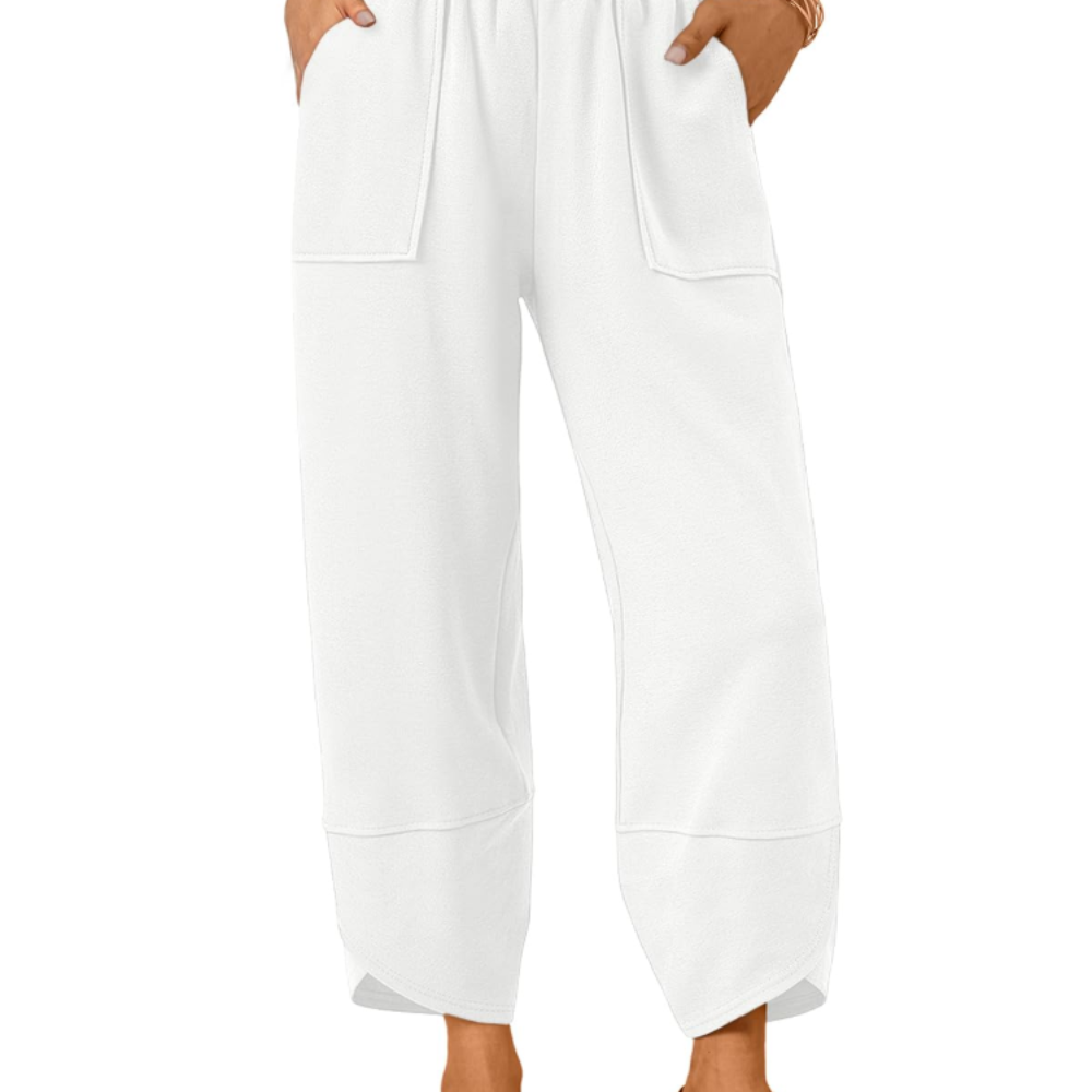Penelope Pantaloni Wide Leg Donna – Modello Estivo in Cotone con Coulisse e Tasche