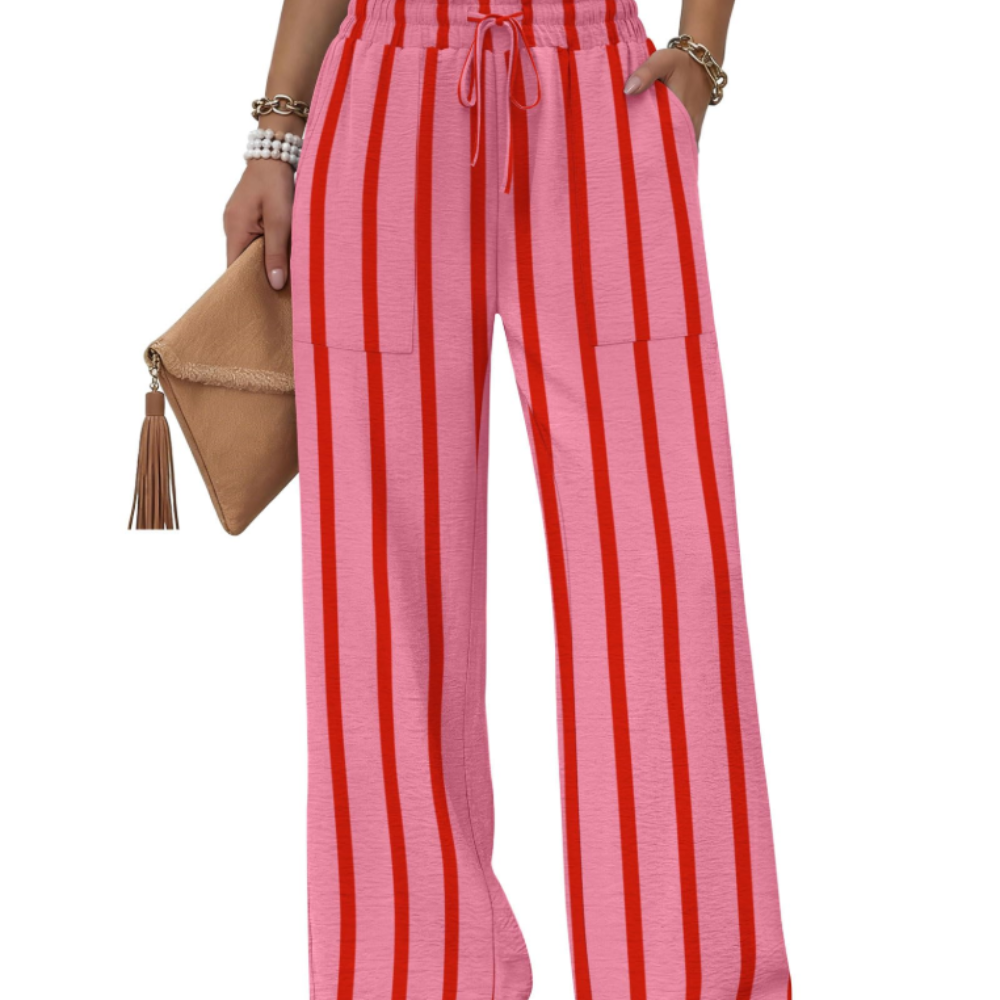 Delilah Pantaloni Wide Leg Donna – Modello Estivo con Coulisse, Volant e Tasche