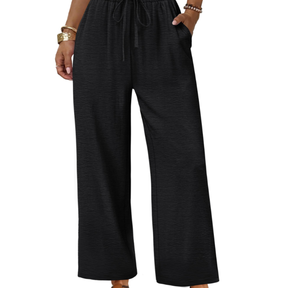 Katherine Pantaloni Palazzo Donna – Modello Wide Leg con Coulisse e Tasche