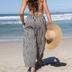 Daphne Pantalon en Lin Femme – Modèle Harem à Jambe Large avec Cordon de Serrage et Poches
