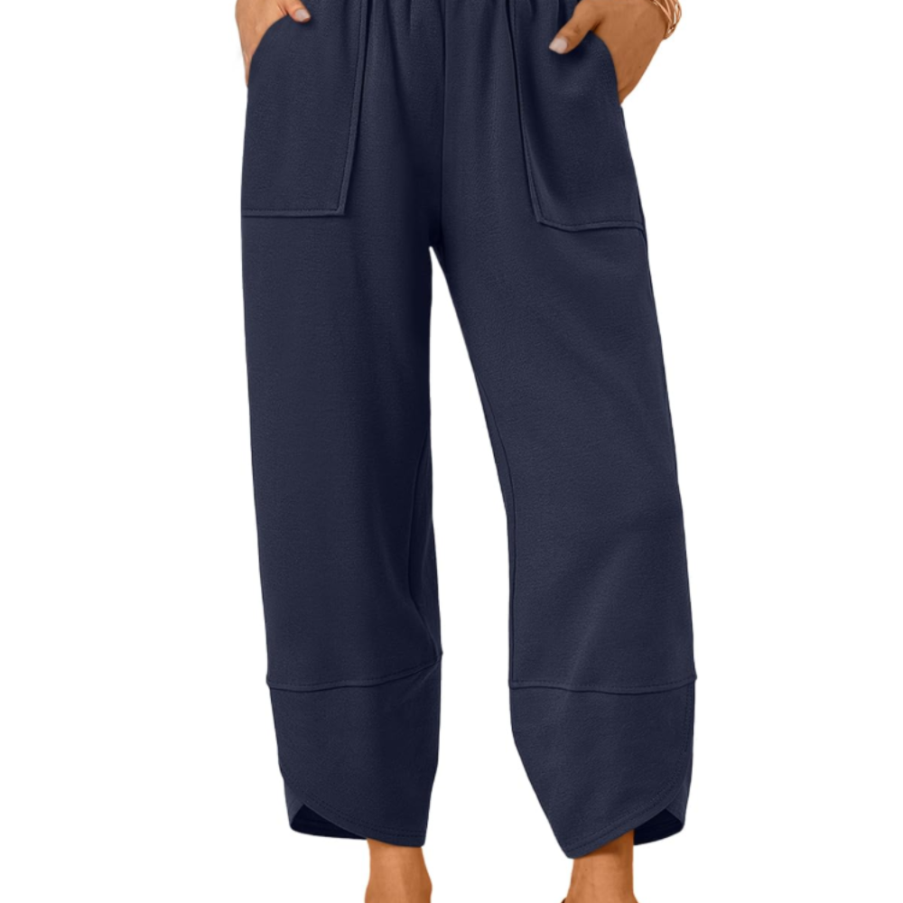 Penelope Pantaloni Wide Leg Donna – Modello Estivo in Cotone con Coulisse e Tasche
