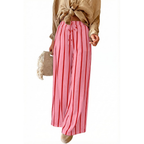 Peper Pantaloni Wide Leg Donna – Modello a Righe con Coulisse e Tasche