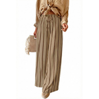 Peper Pantaloni Wide Leg Donna – Modello a Righe con Coulisse e Tasche