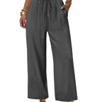 Katherine Pantalon Palazzo Femme – Modèle Jambe Large avec Cordon de Serrage et Poches