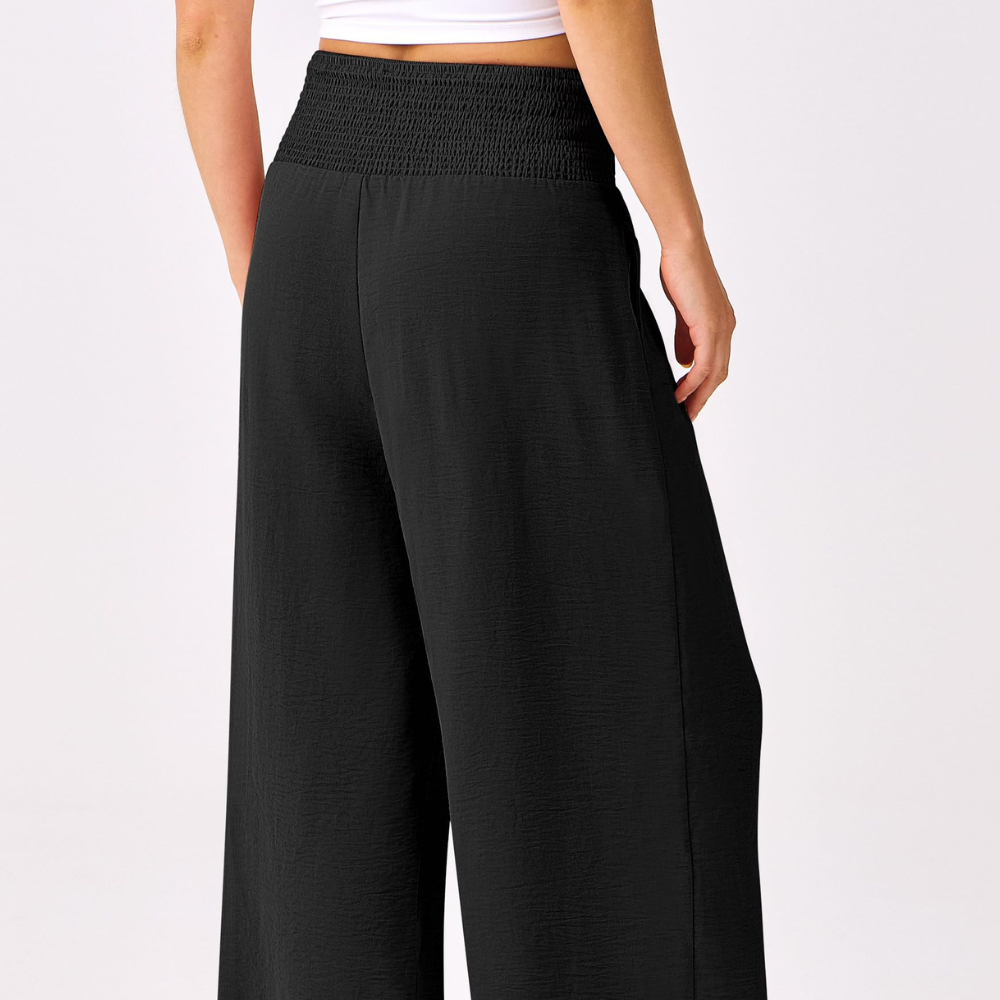 Camila Pantaloni Palazzo Donna – Modello Wide Leg a Vita Alta con Tasche