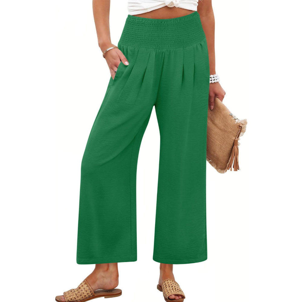 Camila Pantaloni Palazzo Donna – Modello Wide Leg a Vita Alta con Tasche
