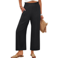 Georgia Women's Palazzo Pants – Cropped High Waist Style with Pockets
