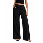 Madeline Pantalon Large Femme – Modèle Business Casual Anti-Froissement avec Poches