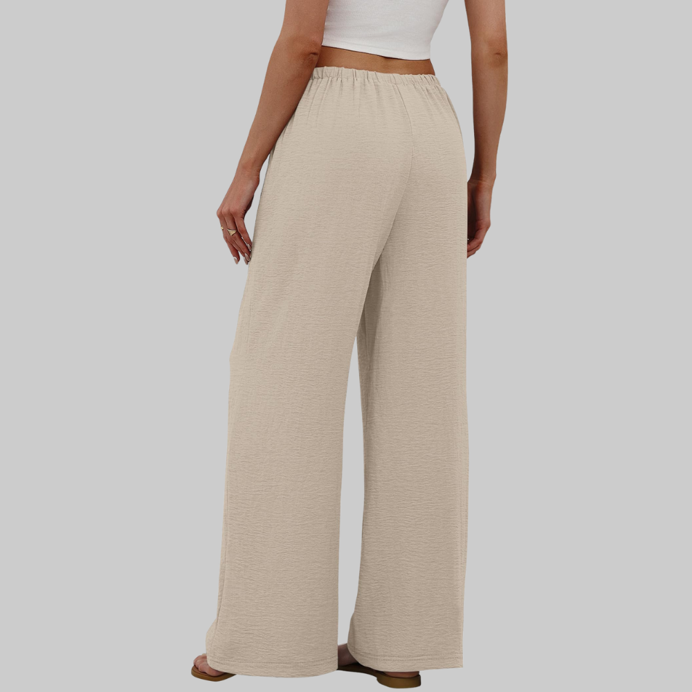 Florence Women's Palazzo Pants – Summer Style with Drawstring, Wide Leg, and Pockets
