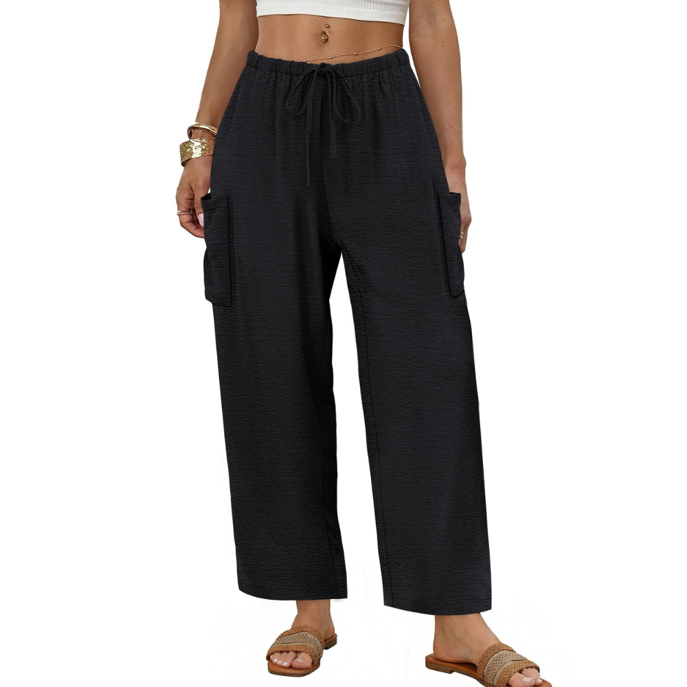 Freya Pantaloni Palazzo Donna – Modello Barrel Wide Leg con Coulisse e Tasche