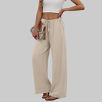 Florence Pantalones Palazzo para Mujer – Modelo de Verano con Cordón, Pierna Ancha y Bolsillos