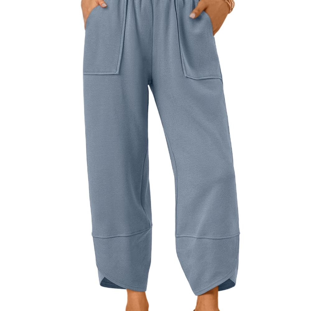 Penelope Pantaloni Wide Leg Donna – Modello Estivo in Cotone con Coulisse e Tasche