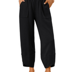 Penelope Pantalon Large Femme – Modèle Estival en Coton avec Cordon de Serrage et Poches