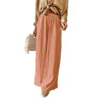 Peper Pantaloni Wide Leg Donna – Modello a Righe con Coulisse e Tasche