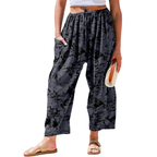 Daphne Pantalon en Lin Femme – Modèle Harem à Jambe Large avec Cordon de Serrage et Poches