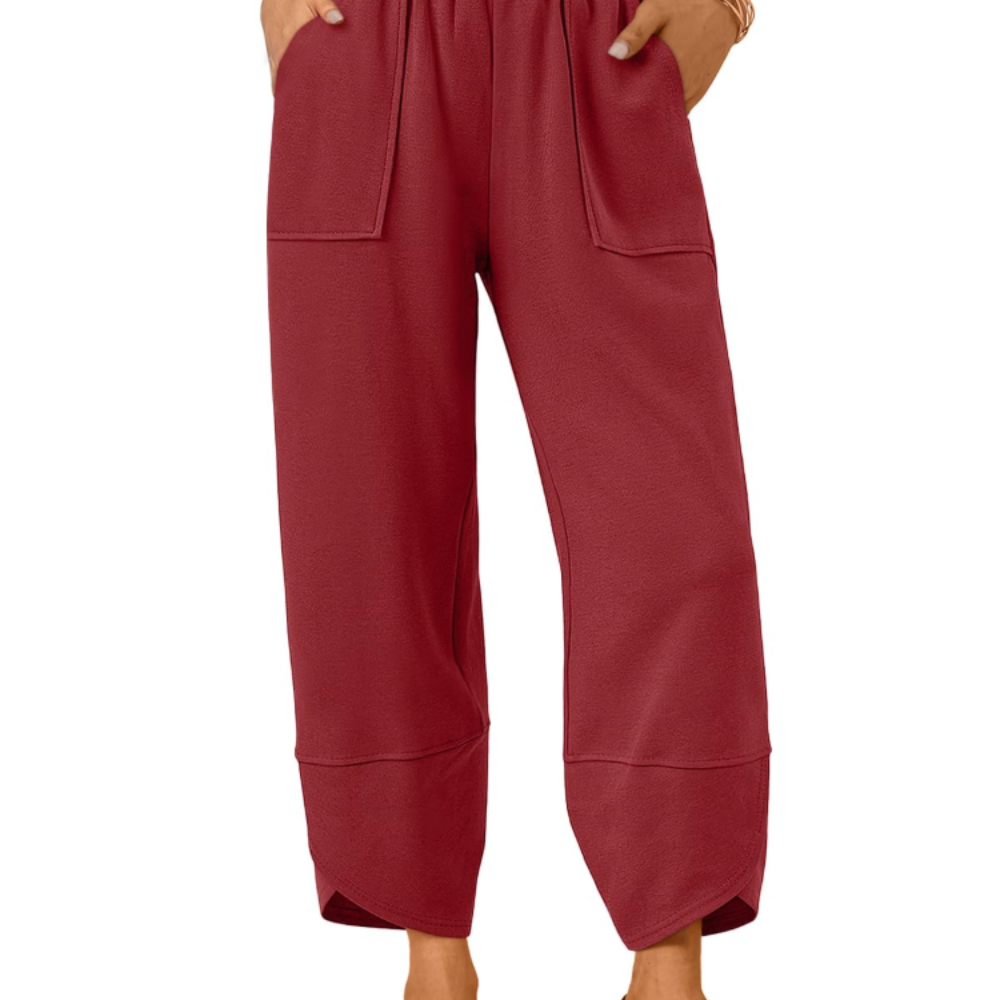 Penelope Pantaloni Wide Leg Donna – Modello Estivo in Cotone con Coulisse e Tasche
