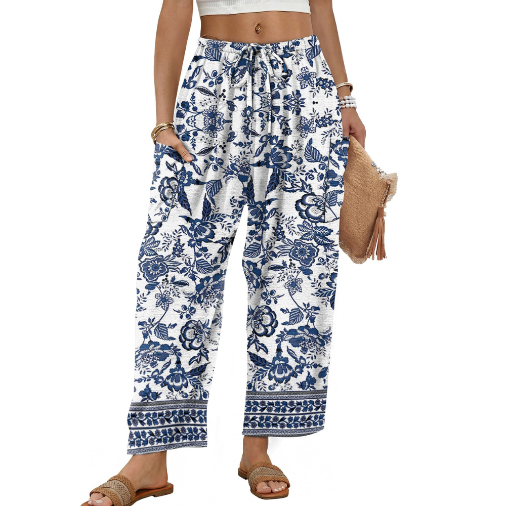 Freya Pantaloni Palazzo Donna – Modello Barrel Wide Leg con Coulisse e Tasche