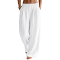 Bianca Women's Linen Pants – Wide Leg Palazzo Style with Elastic Waist and Pockets