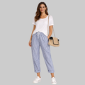 Fairy Pantaloni Donna a Righe – Pantaloni Estivi con Vita Elastico e Coulisse